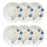 Conjunto c/ 6 pratos rasos 26cm - actual azul perfeito - oxford biona - Oxford daily