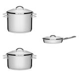 Conjunto Caçarola 1,8L, Caldeirão 5,7L e Frigideira 24cm Tramontina 403525 Prata