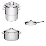 Conjunto Caçarola 1,8L, Cuscuzeira 2,2L e Frigideira 20cm Tramontina 403660 Prata
