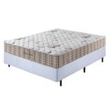 Conjunto Cama Box + Colchão Casal Ecoflex Molas Ensacadas Relax Brown - 138x188