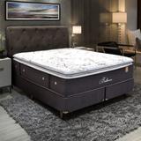 Conjunto Cama Box King Size Com Molas Ensacadas 1,93 m Baltimore - Simbal