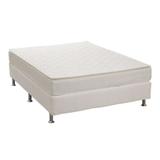 Conjunto Cama Box Physical com Colchão Casal Molas Nanolastic American Spring (22x138x188) Branco - Ortobom