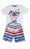 Conjunto Camiseta e Bermuda Tactel TMX Malibu Branco /Tamanho 4