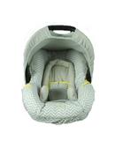 Conjunto Capa Para Bebê Conforto Chevron Cinza/ Amarelo Com Acolchoado Extra - Alan pierre baby
