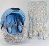 Conjunto Capa para Bebe Conforto com Acolchoado e Capa de Carrinho Macacos - Alan pierre baby