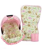 Conjunto Capa Para Bebê Conforto E Capa De Carrinho Safari Rosa Novo - Alan pierre baby