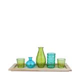 Conjunto Castiçais Bandeja Madeira 6 peças 40cm Urban