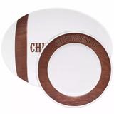 Conjunto Churrasco Tradição 10 Peças Pratos Porcelana Oxford