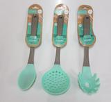 Conjunto Colher, Escumadeira e Pegador de Massa de Silicone - Candy - Art house