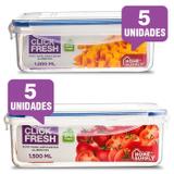 Conjunto Com 10 Potes Herméticos Click Fresh
