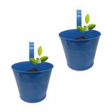 Conjunto Com 2 Cachepot De Metal Para Jardim Suspenso Vertical Grande Azul (cachepo-3 grande) - Braslu
