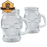 Conjunto com 2 Copos de Vidro para Shot Skull Urban