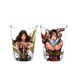 Conjunto com 2 Copos Mulher Maravilha de Vidro 300 Ml - Urban