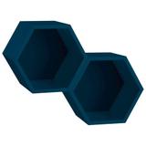 Conjunto com 2 Nichos Hexagonais Favo Azul Noite - Máxima móveis