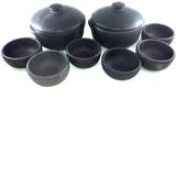 Conjunto com 2 Panelas de Barro nº 01 e 6 cumbucas P - sisiarte