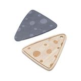 Conjunto com 2 Tábuas C/Formato de Queijo de Ardósia e Bambu 15X12Cm - Lyor