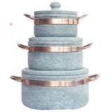 Conjunto com 3 Panelas de Pedra Sabao (n - Sisiarte