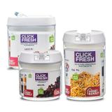 Conjunto Com 3 Potes Para Mantimentos Click Fresh