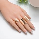 Conjunto com 4 aneis ajustáveis dourados ou prateado - Lifemultiprodutos