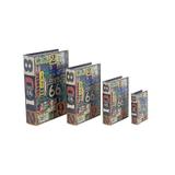 Conjunto com 4 Caixas Livro Route 66 Placas - Goods br