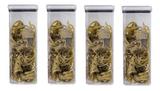 Conjunto Com 4 Potes 2,2 Litros Herméticos Empilháveis Quadrado Lumini Paramount Porta Mantimentos Cereal Espaguete Luxo