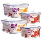 Conjunto Com 4 Potes Herméticos Click Fresh