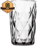 Conjunto com 6 Copos Altos em Vidro Diamond 6476 Lyor