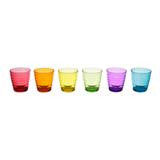 Conjunto com 6 Copos de Vidro Circle Colorido 235Ml - Lyor