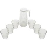 Conjunto com 6 Copos de Vidro e Jarra Colmeia 6722 Lyor