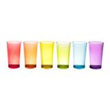 Conjunto com 6 Copos de Vidro Sky Colorido 350Ml - Lyor