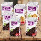 Conjunto com 6 lindos potes para mantimentos click fresh (3x 1.700ml, 3x 2.300ml)