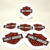 Conjunto com 6 Porta Copos Redondos Harley Emblema - All classics