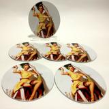 Conjunto com 6 Porta Copos Redondos Pin Up Pintora - All classics