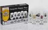 Conjunto com 6 taças de vidro decoradas 300ml (551) - top line