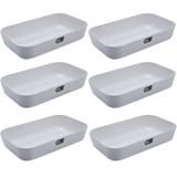 Conjunto com 6 Tigela Retangular Vasilha Travessa 2,8L Branco - Coza