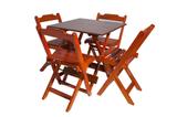 Conjunto com Jogo de Mesa 70x70 Com 4 Cadeiras Dobráveis Mel - Reisol Móveis - Rei sol móveis