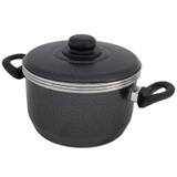 Conjunto com Panela, Fôrma de Pudim e Banho Maria com Tampa de Alumínio - Preto - Koup