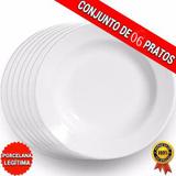 Conjunto De 06 Pratos De Porcelana- Prato Fundo Restaurante - Absolut
