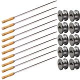 Conjunto de 10 Espetos Simples Roldanas P/ Espeto Churrasco - Wp connect