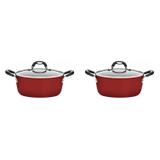 Conjunto de 2 Caçarolas 2,6L e 3,7L Tramontina 424655 Vermelho