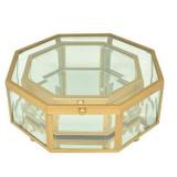 Conjunto de 2 caixas em vidro e ferro transparente g: 20cm x 19cm - Btc decor