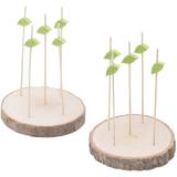 Conjunto de 2 Tábuas de Madeira com 15 Espetos em Bambu 6584 Lyor