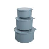 Conjunto De 3 Potes Hoop 8,3x19,6x11Cm Azul - Coza