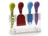 Conjunto de 4 Facas para Queijo Maxwell Williams com Suporte em Acrílico
