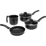 Conjunto de 4 Panelas Antiaderente Brinox Pimenta com Tampa de Vidro 4789 Preto