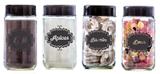 Conjunto de 4 Potes 800ml (Café/Açúcar/Biscoitos/Doces) Preto - Black - Vetrolar