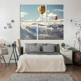 Conjunto de 4 Telas Decorativas em Canvas Hot Ballon - Love decor