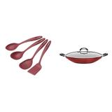 Conjunto de 4 Utensílios e Wok 6,1L Tramontina 424654 Vermelho