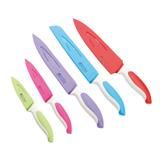 Conjunto de 5 Facas Coloridas em Aço Inox com Capa Slice Dice Maxwell Williams - Maxwell williams