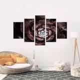 Conjunto de 5 Telas Decorativas em Canvas Abstrato Flower - Love decor